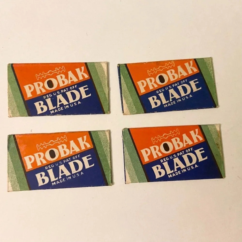 Vintage Probak Safety Razor Blades Lot of 4 Made in USA